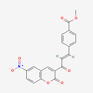 molecular formula C20H13NO7 B2840246 methyl 4-[(1E)-3-(6-nitro-2-oxo-2H-chromen-3-yl)-3-oxoprop-1-en-1-yl]benzoate CAS No. 690214-88-1