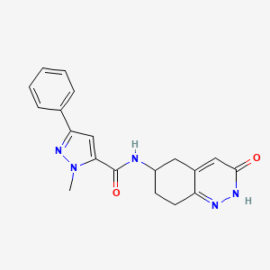 1-methyl-N-(3-oxo-2,3,5,6,7,8-hexahydrocinnolin-6-yl)-3-phenyl-1H-pyrazole-5-carboxamide