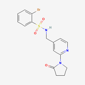2-bromo-N-((2-(2-oxopyrrolidin-1-yl)pyridin-4-yl)methyl)benzenesulfonamide