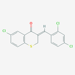 molecular formula C16H9Cl3OS B2840264 (3Z)-6-chloro-3-[(2,4-dichlorophenyl)methylidene]-3,4-dihydro-2H-1-benzothiopyran-4-one CAS No. 866143-74-0
