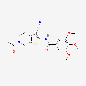 molecular formula C20H21N3O5S B2840273 N-{6-acetyl-3-cyano-4H,5H,6H,7H-thieno[2,3-c]pyridin-2-yl}-3,4,5-trimethoxybenzamide CAS No. 864858-56-0