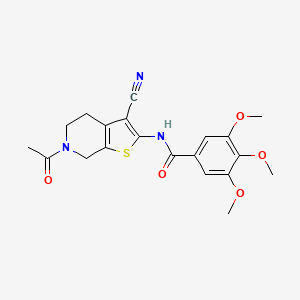 molecular formula C20H21N3O5S B2840273 N-(6-acetyl-3-cyano-5,7-dihydro-4H-thieno[2,3-c]pyridin-2-yl)-3,4,5-trimethoxybenzamide CAS No. 864858-56-0