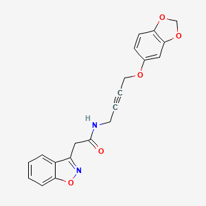 molecular formula C20H16N2O5 B2840274 N-(4-(benzo[d][1,3]dioxol-5-yloxy)but-2-yn-1-yl)-2-(benzo[d]isoxazol-3-yl)acetamide CAS No. 1448051-73-7