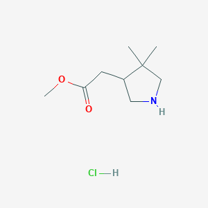 B2840276 Methyl 2-(4,4-dimethylpyrrolidin-3-yl)acetate;hydrochloride CAS No. 2361645-31-8