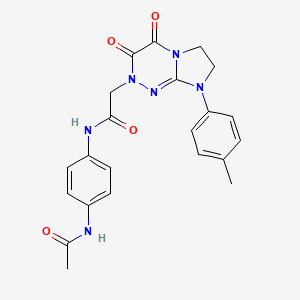 molecular formula C22H22N6O4 B2840286 N-(4-acetamidophenyl)-2-(3,4-dioxo-8-(p-tolyl)-3,4,7,8-tetrahydroimidazo[2,1-c][1,2,4]triazin-2(6H)-yl)acetamide CAS No. 941891-47-0