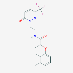 molecular formula C18H20F3N3O3 B2840288 2-(2,3-dimethylphenoxy)-N-{2-[6-oxo-3-(trifluoromethyl)-1,6-dihydropyridazin-1-yl]ethyl}propanamide CAS No. 2415510-66-4