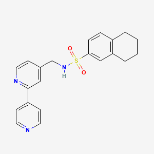 molecular formula C21H21N3O2S B2840290 N-([2,4'-bipyridin]-4-ylmethyl)-5,6,7,8-tetrahydronaphthalene-2-sulfonamide CAS No. 2034306-20-0