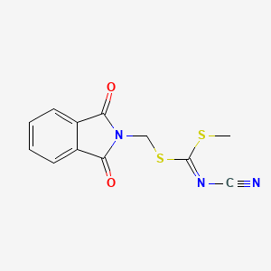 molecular formula C12H9N3O2S2 B2840294 [(1,3-Dioxoisoindol-2-yl)methylsulfanyl-methylsulfanylmethylidene]cyanamide CAS No. 845879-17-6