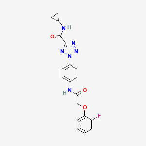 molecular formula C19H17FN6O3 B2840296 N-cyclopropyl-2-(4-(2-(2-fluorophenoxy)acetamido)phenyl)-2H-tetrazole-5-carboxamide CAS No. 1396849-34-5