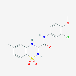 molecular formula C16H16ClN3O4S B2840298 N-(3-chloro-4-methoxyphenyl)-6-methyl-1,1-dioxo-3,4-dihydro-2H-1lambda6,2,4-benzothiadiazine-3-carboxamide CAS No. 941877-25-4
