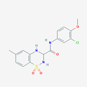 N-(3-chloro-4-methoxyphenyl)-6-methyl-3,4-dihydro-2H-1,2,4-benzothiadiazine-3-carboxamide 1,1-dioxide