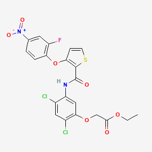Ethyl 2-(2,4-dichloro-5-(((3-(2-fluoro-4-nitrophenoxy)-2-thienyl)carbonyl)amino)phenoxy)acetate