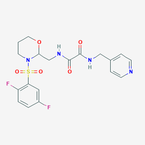 molecular formula C19H20F2N4O5S B2840315 N-{[3-(2,5-difluorobenzenesulfonyl)-1,3-oxazinan-2-yl]methyl}-N'-[(pyridin-4-yl)methyl]ethanediamide CAS No. 869071-93-2