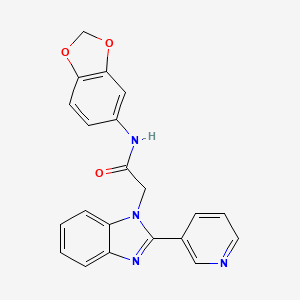 N-(benzo[d][1,3]dioxol-5-yl)-2-(2-(pyridin-3-yl)-1H-benzo[d]imidazol-1-yl)acetamide