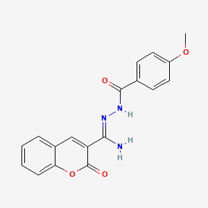 molecular formula C18H15N3O4 B2840379 N'-[(Z)-AMINO(2-OXO-2H-CHROMEN-3-YL)METHYLIDENE]-4-METHOXYBENZOHYDRAZIDE CAS No. 325804-79-3