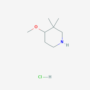 molecular formula C8H18ClNO B2840388 4-Methoxy-3,3-dimethylpiperidine hydrochloride CAS No. 1864016-46-5