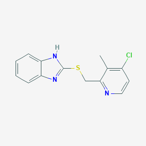 molecular formula C14H12ClN3S B028404 2-(((4-Chloro-3-methylpyridin-2-yl)methyl)thio)-1H-benzo[d]imidazole CAS No. 103312-62-5