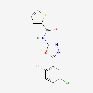 molecular formula C13H7Cl2N3O2S B2840408 N-[5-(2,5-dichlorophenyl)-1,3,4-oxadiazol-2-yl]thiophene-2-carboxamide CAS No. 891133-11-2