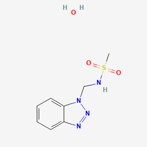 molecular formula C8H12N4O3S B2840413 N-(1H-1,2,3-Benzotriazol-1-ylmethyl)methanesulfonamide hydrate CAS No. 461384-70-3