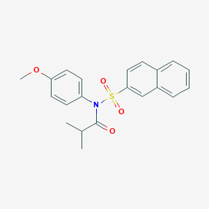 molecular formula C21H21NO4S B284046 N-isobutyryl-N-(4-methoxyphenyl)-2-naphthalenesulfonamide 