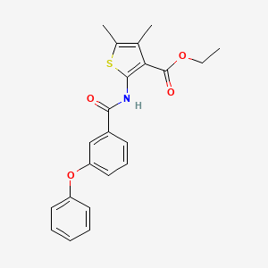 molecular formula C22H21NO4S B2840523 Ethyl 4,5-dimethyl-2-(3-phenoxybenzamido)thiophene-3-carboxylate CAS No. 391867-06-4