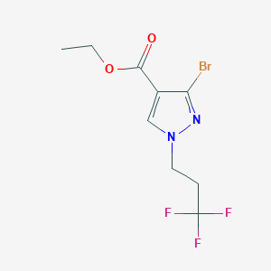 molecular formula C9H10BrF3N2O2 B2840546 Ethyl 3-bromo-1-(3,3,3-trifluoropropyl)-1H-pyrazole-4-carboxylate CAS No. 1946822-92-9