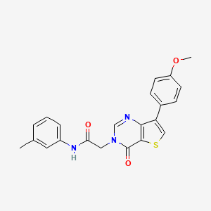 molecular formula C22H19N3O3S B2840548 2-[7-(4-methoxyphenyl)-4-oxo-3H,4H-thieno[3,2-d]pyrimidin-3-yl]-N-(3-methylphenyl)acetamide CAS No. 1207048-72-3