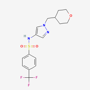 N-(1-((tetrahydro-2H-pyran-4-yl)methyl)-1H-pyrazol-4-yl)-4-(trifluoromethyl)benzenesulfonamide
