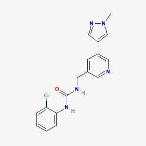 1-(2-chlorophenyl)-3-((5-(1-methyl-1H-pyrazol-4-yl)pyridin-3-yl)methyl)urea
