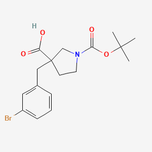 3-[(3-Bromophenyl)methyl]-1-[(2-methylpropan-2-yl)oxycarbonyl]pyrrolidine-3-carboxylic acid
