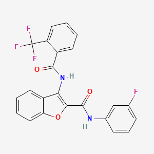 N-(3-fluorophenyl)-3-(2-(trifluoromethyl)benzamido)benzofuran-2-carboxamide