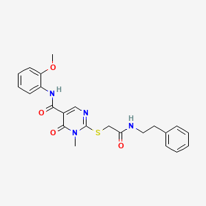 N-(2-methoxyphenyl)-1-methyl-6-oxo-2-((2-oxo-2-(phenethylamino)ethyl)thio)-1,6-dihydropyrimidine-5-carboxamide