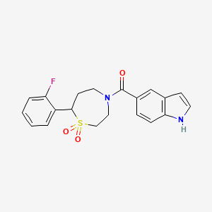 (7-(2-fluorophenyl)-1,1-dioxido-1,4-thiazepan-4-yl)(1H-indol-5-yl)methanone