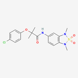 2-(4-chlorophenoxy)-N-(1,3-dimethyl-2,2-dioxido-1,3-dihydrobenzo[c][1,2,5]thiadiazol-5-yl)-2-methylpropanamide