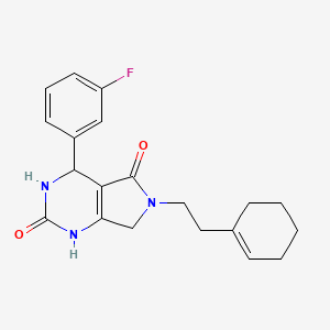 6-(2-(cyclohex-1-en-1-yl)ethyl)-4-(3-fluorophenyl)-3,4,6,7-tetrahydro-1H-pyrrolo[3,4-d]pyrimidine-2,5-dione