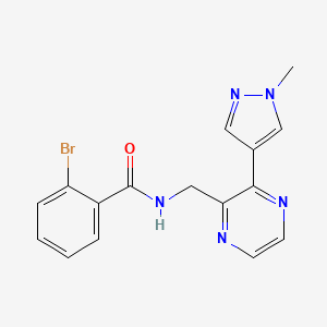2-bromo-N-((3-(1-methyl-1H-pyrazol-4-yl)pyrazin-2-yl)methyl)benzamide