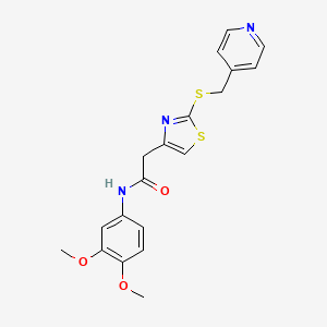 N-(3,4-dimethoxyphenyl)-2-(2-((pyridin-4-ylmethyl)thio)thiazol-4-yl)acetamide
