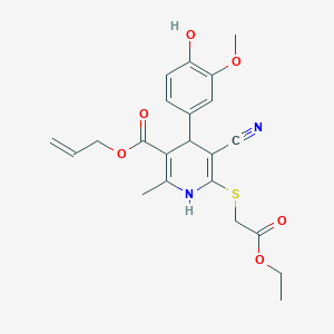 Prop-2-en-1-yl 5-cyano-6-[(2-ethoxy-2-oxoethyl)sulfanyl]-4-(4-hydroxy-3-methoxyphenyl)-2-methyl-1,4-dihydropyridine-3-carboxylate