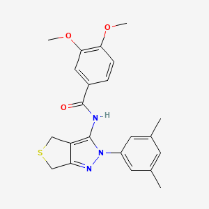 N-[2-(3,5-dimethylphenyl)-4,6-dihydrothieno[3,4-c]pyrazol-3-yl]-3,4-dimethoxybenzamide