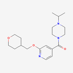 molecular formula C19H29N3O3 B2840709 1-{2-[(oxan-4-yl)methoxy]pyridine-4-carbonyl}-4-(propan-2-yl)piperazine CAS No. 2034365-77-8