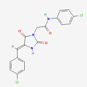 molecular formula C18H13Cl2N3O3 B2840710 N-(4-chlorophenyl)-2-[(4Z)-4-[(4-chlorophenyl)methylidene]-2,5-dioxoimidazolidin-1-yl]acetamide CAS No. 867041-17-6