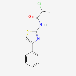 molecular formula C12H11ClN2OS B2840717 2-chloro-N-(4-phenyl-1,3-thiazol-2-yl)propanamide CAS No. 83758-08-1