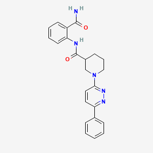 molecular formula C23H23N5O2 B2840733 N-(2-carbamoylphenyl)-1-(6-phenylpyridazin-3-yl)piperidine-3-carboxamide CAS No. 1105231-30-8
