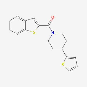 molecular formula C18H17NOS2 B2840747 Benzo[b]thiophen-2-yl(4-(thiophen-2-yl)piperidin-1-yl)methanone CAS No. 2034572-96-6
