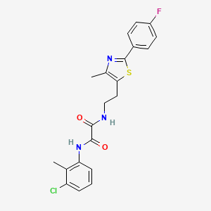molecular formula C21H19ClFN3O2S B2840750 N'-(3-chloro-2-methylphenyl)-N-{2-[2-(4-fluorophenyl)-4-methyl-1,3-thiazol-5-yl]ethyl}ethanediamide CAS No. 895803-18-6