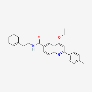 molecular formula C27H30N2O2 B2840756 N-[2-(cyclohex-1-en-1-yl)ethyl]-4-ethoxy-2-(4-methylphenyl)quinoline-6-carboxamide CAS No. 1114887-00-1