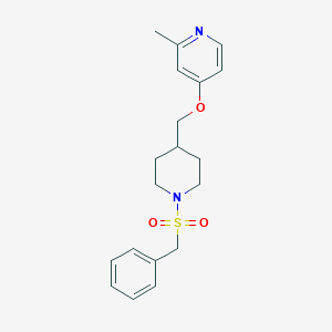 B2840767 4-[(1-Benzylsulfonylpiperidin-4-yl)methoxy]-2-methylpyridine CAS No. 2379995-21-6
