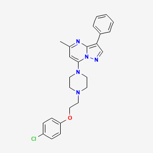 molecular formula C25H26ClN5O B2840795 7-(4-(2-(4-Chlorophenoxy)ethyl)piperazin-1-yl)-5-methyl-3-phenylpyrazolo[1,5-a]pyrimidine CAS No. 849921-40-0