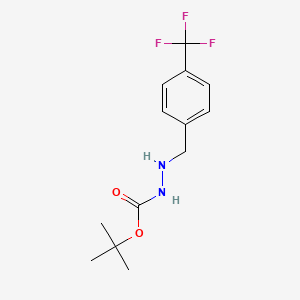 molecular formula C13H17F3N2O2 B2840796 Tert-butyl 2-[4-(trifluoromethyl)benzyl]hydrazinecarboxylate CAS No. 180462-82-2