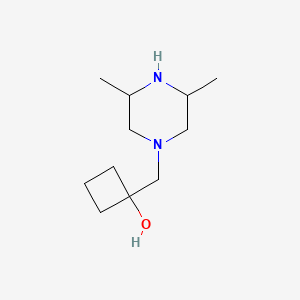 molecular formula C11H22N2O B2840860 1-((3,5-Dimethylpiperazin-1-yl)methyl)cyclobutan-1-ol CAS No. 2274949-83-4